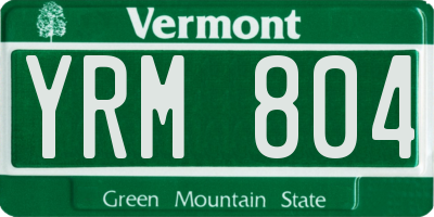 VT license plate YRM804