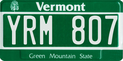 VT license plate YRM807
