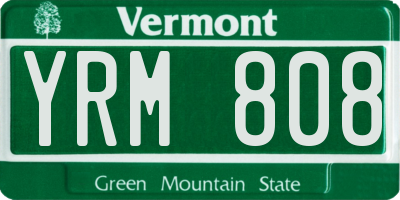 VT license plate YRM808