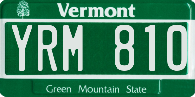VT license plate YRM810