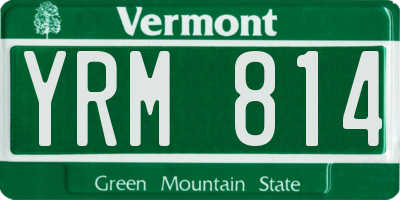 VT license plate YRM814