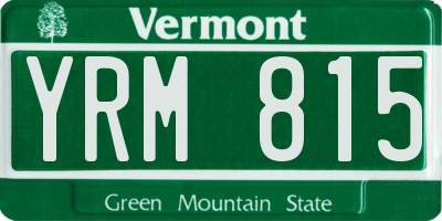 VT license plate YRM815