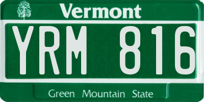 VT license plate YRM816
