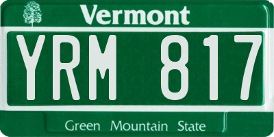 VT license plate YRM817