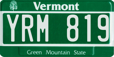 VT license plate YRM819