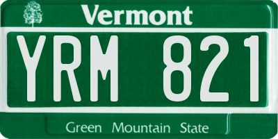 VT license plate YRM821