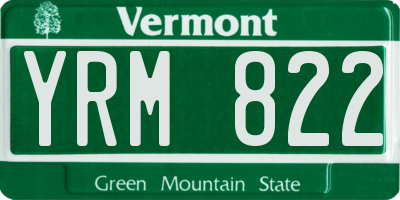 VT license plate YRM822