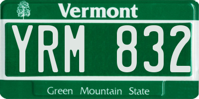 VT license plate YRM832