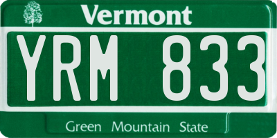 VT license plate YRM833