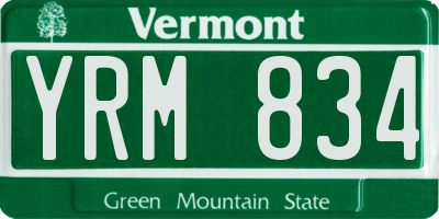 VT license plate YRM834