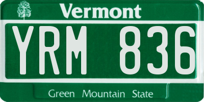 VT license plate YRM836