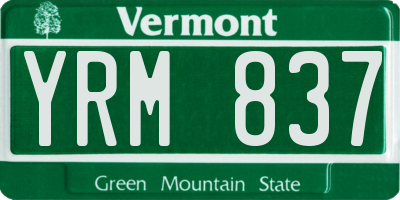 VT license plate YRM837