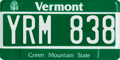 VT license plate YRM838