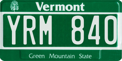 VT license plate YRM840