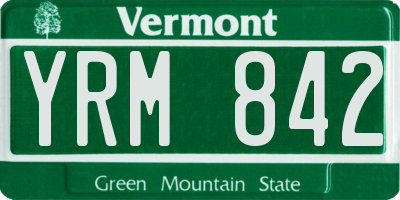 VT license plate YRM842