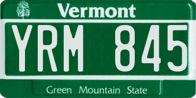 VT license plate YRM845