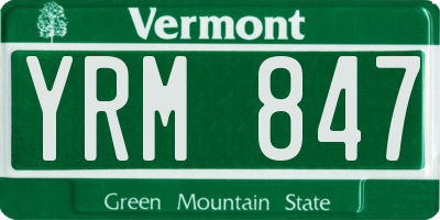 VT license plate YRM847