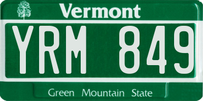 VT license plate YRM849