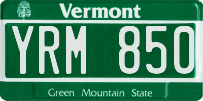 VT license plate YRM850