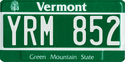 VT license plate YRM852