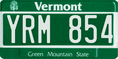 VT license plate YRM854