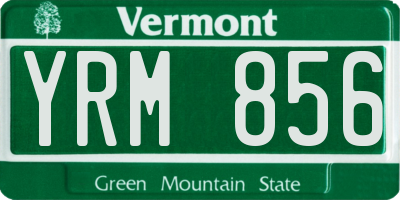 VT license plate YRM856
