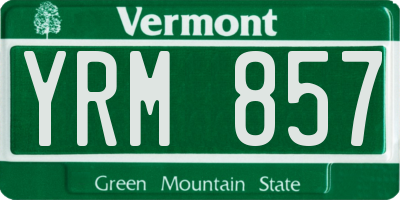VT license plate YRM857