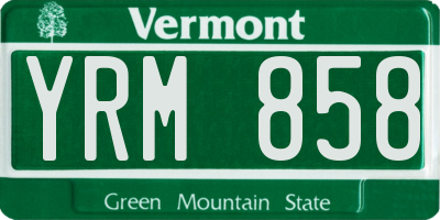 VT license plate YRM858