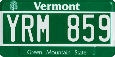 VT license plate YRM859