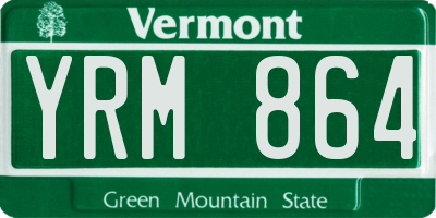 VT license plate YRM864