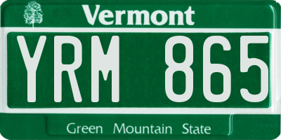 VT license plate YRM865