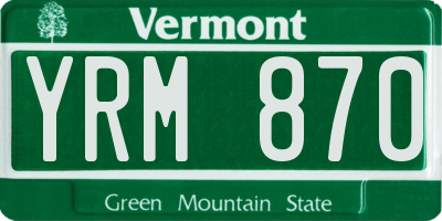 VT license plate YRM870
