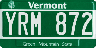 VT license plate YRM872