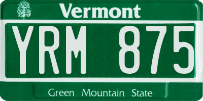 VT license plate YRM875