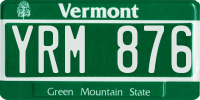 VT license plate YRM876