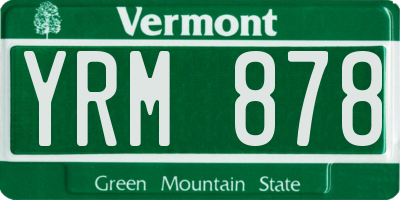 VT license plate YRM878