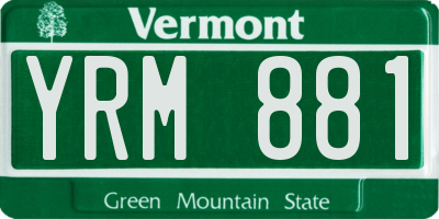 VT license plate YRM881