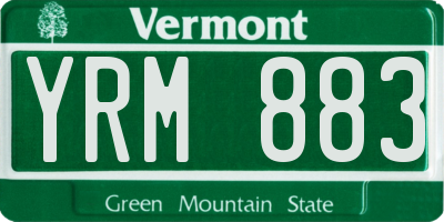 VT license plate YRM883