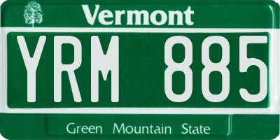 VT license plate YRM885