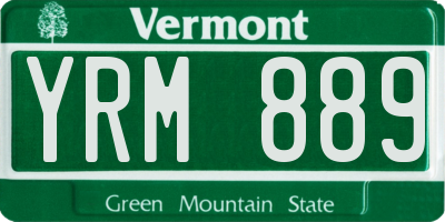 VT license plate YRM889