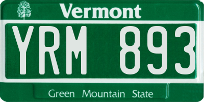 VT license plate YRM893