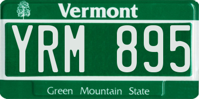 VT license plate YRM895