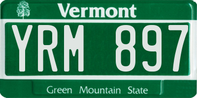 VT license plate YRM897