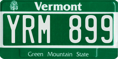 VT license plate YRM899