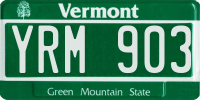 VT license plate YRM903