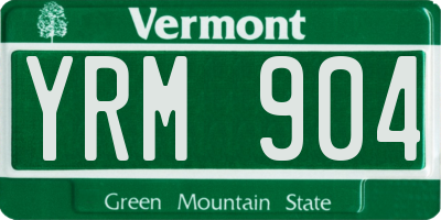 VT license plate YRM904