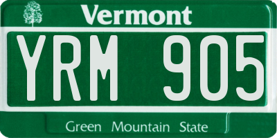 VT license plate YRM905
