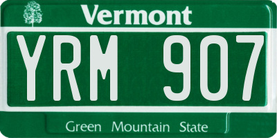 VT license plate YRM907