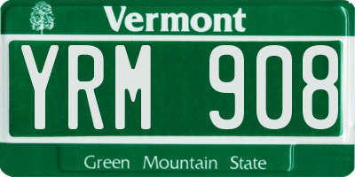 VT license plate YRM908