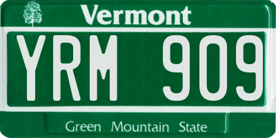 VT license plate YRM909
